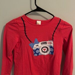 Gymboree Red Long Sleeve Tee with Camera Design